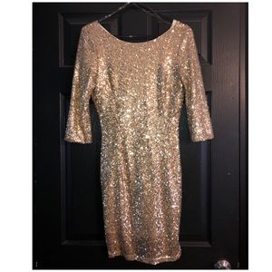 Gold sequin dress